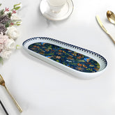 Lemon Tree HJ1007 Ceramic Fine Porcelain 9-Inch Oval Platter – Elegant Serving Tray for Snacks, Appetizers & Desserts  with High-Quality Decal Prints